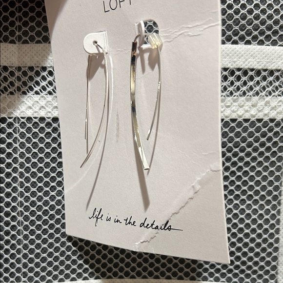 LOFT Sleek Silver Drop Earrings - Picture 4 of 6